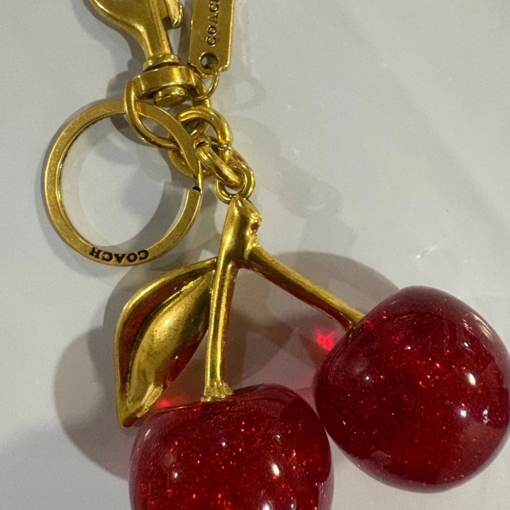 Coach Glittery Red Cherry Keychain - Picture 15 of 15